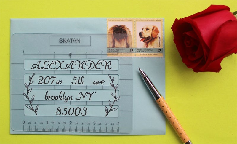 SKATAN Lettering and Envelope Addressing Guide, 3 Stencil Templates-in-1, fits a Wide Range of Stationery and Envelopes - Image 4